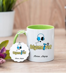 Odyometrist Yeşil Kupa Bardak Ve Anahtarlık Set