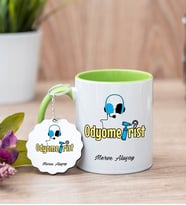 Odyometrist Yeşil Kupa Bardak Ve Anahtarlık Set