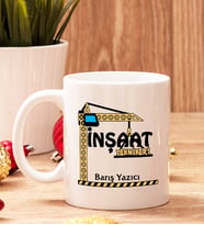 İnşaat Teknikerine Hediye Beyaz Kupa Bardak