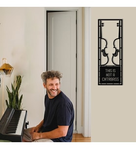 New Jargon - Çerçeve İçinde This İs Not A Cntrbass Tasarım Metal Tablosu 70x25cm (Siyah)