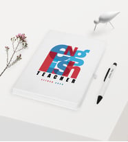 BK Gift Kişiye Özel İngilizce Öğretmeni Temalı Beyaz Defter Kalem Hediye Seti - 1