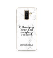 Samsung A6 Plus Beyaz Mermer Söz Tasarımlı Telefon Kılıfı