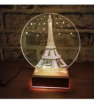 Kişiye Özel 3D Tasarım Eyfel Kulesi Led Aydınlatma Gece Lambası Rgb Led Lamba