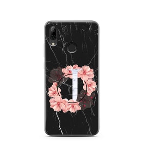 Mermer Çiçekli Harf Tasarım Süper Şeffaf Silikon Telefon Kılıfı Huawei PSmart 20