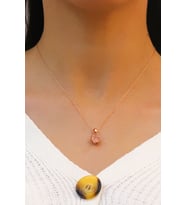 Lotus Çiçeği Zirkon Taşlı Gümüş Kolye