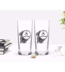 BK Gift Kişiye Özel Renkli Baskılı İsimli Tasarımlı İkili Rakı Bardağı Seti-114 (Beyaz)
