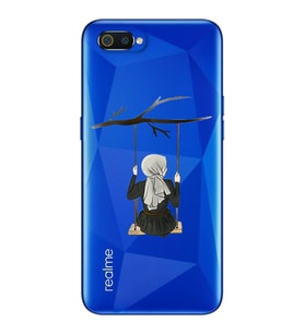 Salıncak Kız Tasarımlı Süper Şeffaf Silikon Telefon Kılıfı Oppo Realmi C2