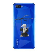 Salıncak Kız Tasarımlı Süper Şeffaf Silikon Telefon Kılıfı Oppo Realmi C2