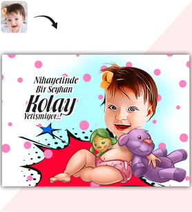 BK Gift Kişiye Özel Bebek Karikatür Baskılı Yaş Pasta İçin Yenilebilir Şekerli Kağıt  1(Sadece Kağıt)