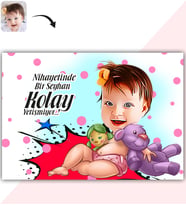 BK Gift Kişiye Özel Bebek Karikatür Baskılı Yaş Pasta İçin Yenilebilir Şekerli Kağıt  1(Sadece Kağıt)