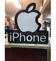 İphone Yazılı Tabela 3D Led Neon Etkili Işıklı Tabela 30X45 CM Tek Taraflı