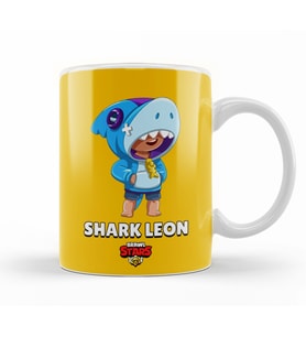 Brawl Stars Shark  Leon Kupa Bardak Porselen