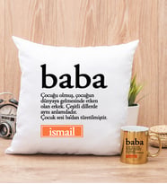 Baba Kelime Anlamı Yastık ve Gold Kupa Bardak