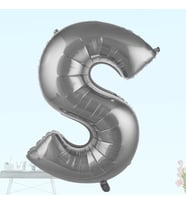 S Harf Folyo Balon, 100 cm - Gümüş (STD)