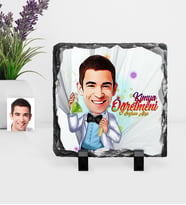 BK Gift Kişiye Özel Bay Kimya Öğretmeni Karikatürlü Dekoratif Doğal Taş  3