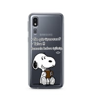 Snoopy Tasarımlı Süper Şeffaf Silikon Telefon Kılıfı Samsung A2 Core