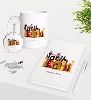 BK Gift Kişiye Özel Tarih Öğretmeni Kupa Anahtarlık Beyaz Defter Kalem Hediye Seti-2 (Model 1)