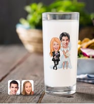 BK Gift Kişiye Özel Sevgililer Karikatürlü Rakı Bardağı-16 (Beyaz)