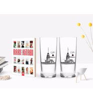 BK Gift Kişiye Özel Renkli Baskılı Kız Kulesi Tasarımlı İkili Rakı Bardağı ve Rakı Cep Kitabı Hediye Seti-3 (Model 1)