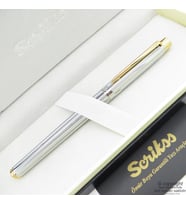 Scrikss 722W Gold Krom Dolma Kalem  Scrikss Kalem  İsme Özel Kalem  Hediyelik Kalem