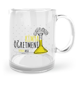 BK Gift Kişiye Özel Kimya Öğretmeni Cam Kupa Bardak  5