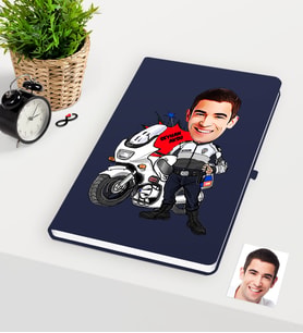 BK Gift Kişiye Özel Bay Yunus Polis Karikatürlü Lacivert Defter