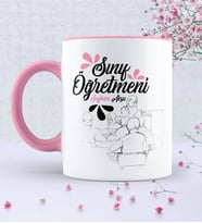 BK Gift Kişiye Özel Sınıf Öğretmeni Pembe Kupa Bardak  1