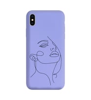 Iphone Xs Max Çizgi Tasarımlı Mor Lansman Telefon Kılıfı