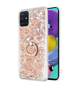 Microsonic Samsung Galaxy A51 Kılıf Glitter Liquid Holder Gold