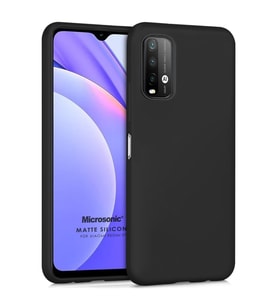 Microsonic Matte Silicone Xiaomi Redmi Note 9 4G Kılıf Siyah