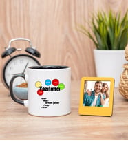 Yazılımcı Siyah Kupa Bardak ve Sarı Mini Fotoğraf Çerçevesi