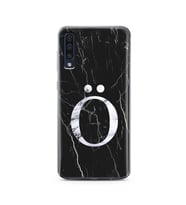 Samsung A50 Siyah Mermer Harf Tasarımlı Telefon Kılıfı Ö-Harfi 