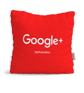 BK Gift Kişiye Özel Google Plus Kırmızı Yastık