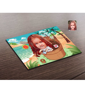 BK Gift Kişiye Özel Kız Çocuk Karikatürlü Ahşap Puzzle-10