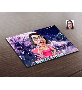 BK Gift Kişiye Özel Kadınlar Günü Dünya Tatlısı Karikatürlü Ahşap Puzzle-1