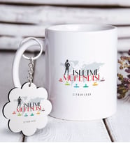 BK Gift Kişiye Özel Mesleki İşletme Mühendisi Beyaz Kupa ve Anahtarlık Hediye Seti-2 (Model 1)