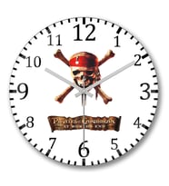 Pirates of The Caribbean Duvar Saati Bombeli Gercek Cam