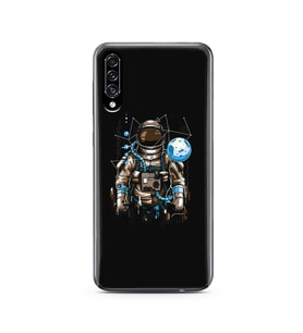 Uzay Astronot Tasarım Süper Şeffaf Silikon Telefon Kılıfı Samsung A30s