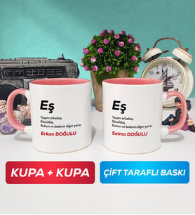 İkili Eş Kupa Bardak Pembe