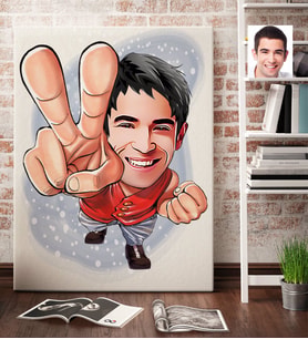 BK Gift Kişiye Özel Erkek Karikatürlü Kanvas Tablo 70x100cm -33