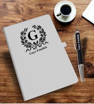Kişiye Özel Harf Tasarımlı  İsme Özel Defter ve Kalem