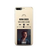 Norm Ender Mp3 Tasarımlı Süper Şeffaf Silikon Telefon Kılıfı Huawei Honor 7c-Y7 