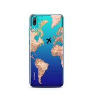 Transparan Harita Tasarım Süper Şeffaf Silikon Telefon Kılıfı Huawei Y7 Prime 20