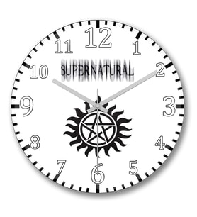Supernaturel1  Duvar Saati Bombeli Gercek Cam