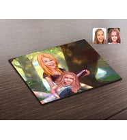 BK Gift Kişiye Özel Kız Kardeşler Karikatürlü Ahşap Puzzle-7