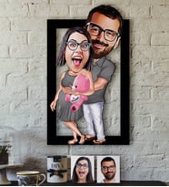 BK Gift Kişiye Özel Bebek Sürprizi Karikatürlü 3D Ahşap Tablo