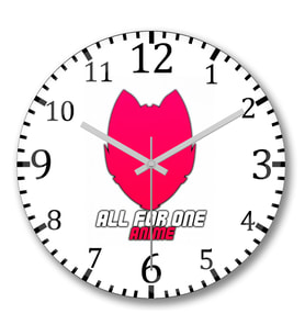 All For One Anime Rosa Duvar Saati Bombeli Gercek Cam