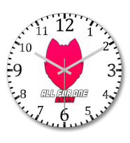 All For One Anime Rosa Duvar Saati Bombeli Gercek Cam
