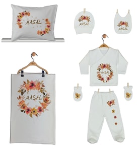 Pia Baby GL 1929-06 İsme Özel Yastık Battaniye Zıbın Set