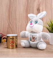 Bayan Değil Kadın Gold Kupa Bardak ve Peluş Tavşan